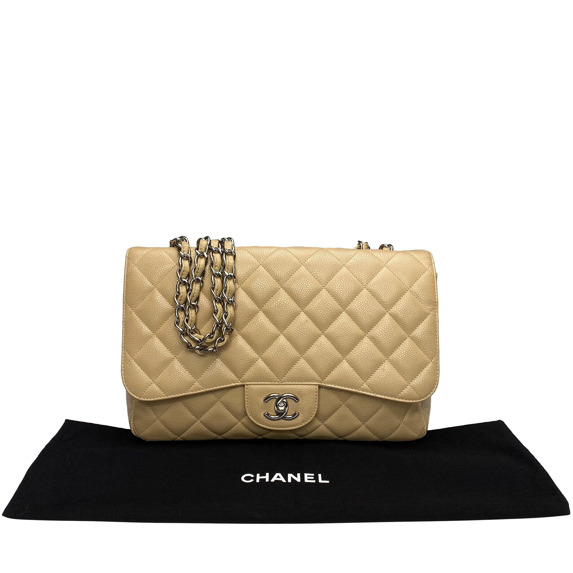 Bolsa Chanel Maxi Jumbo Bege