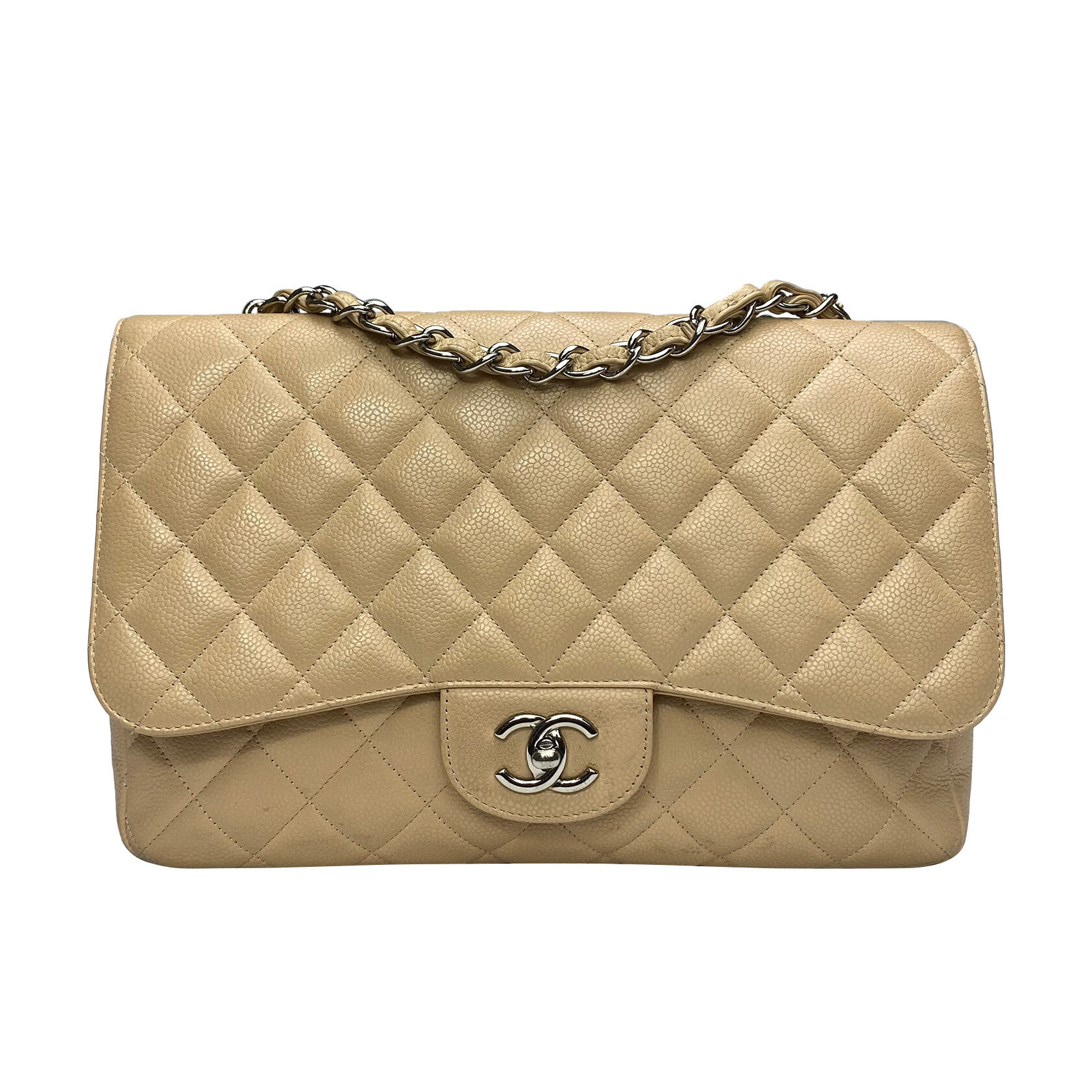 Bolsa Chanel Maxi Jumbo Bege