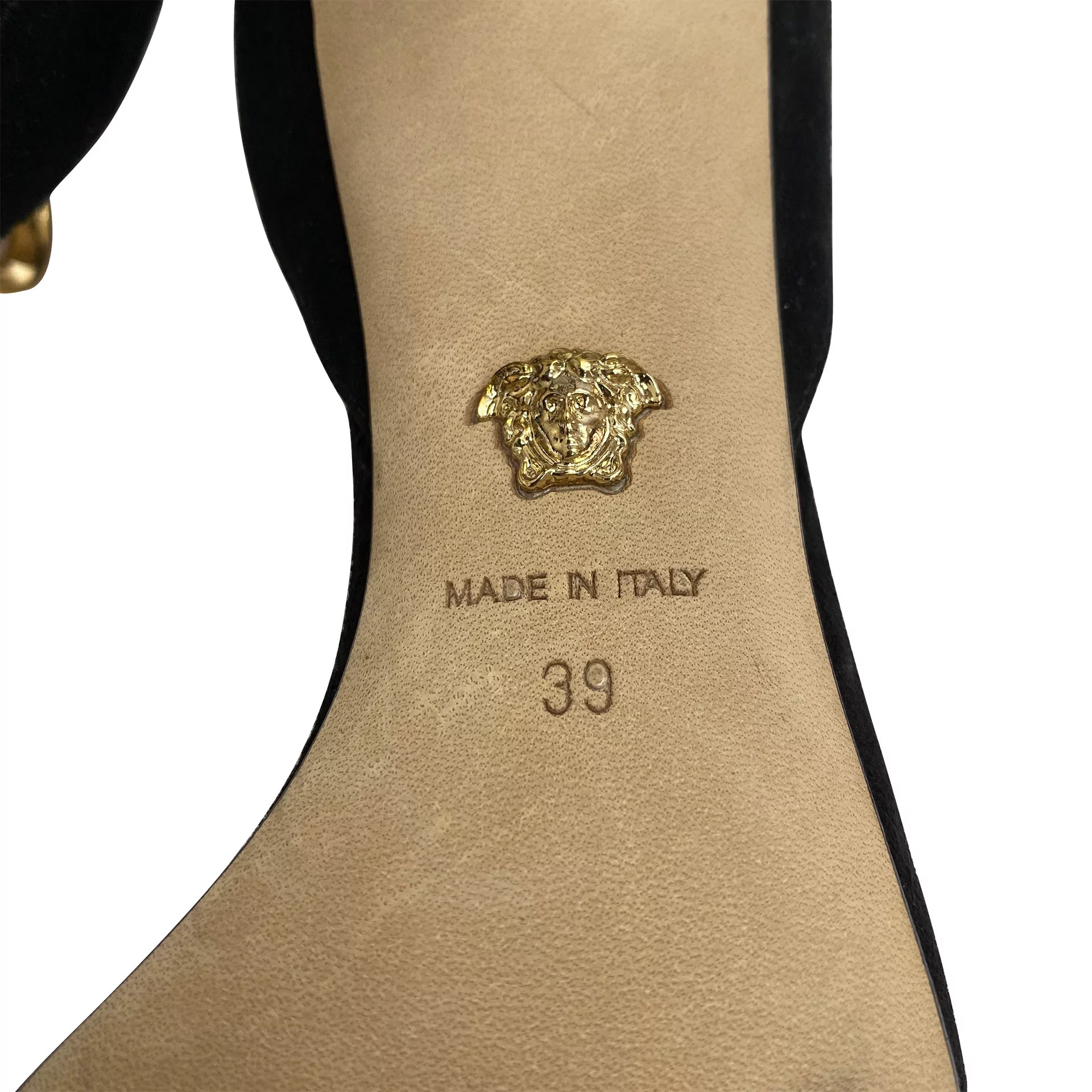 Sandália Versace Nobuck Preta