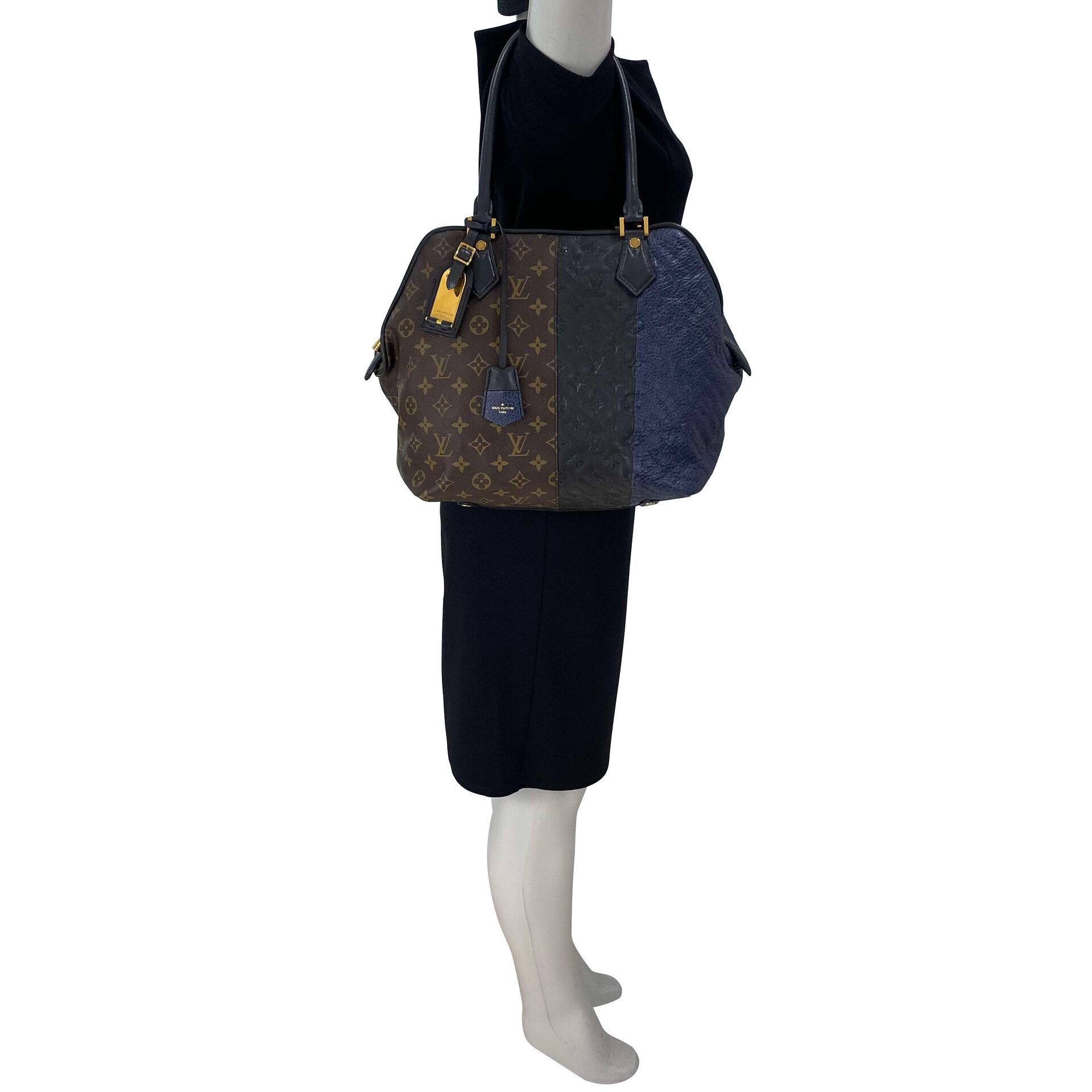 Bolsa Louis Vuitton Limited Edition Marine Monogram Blocks Zipped Tote