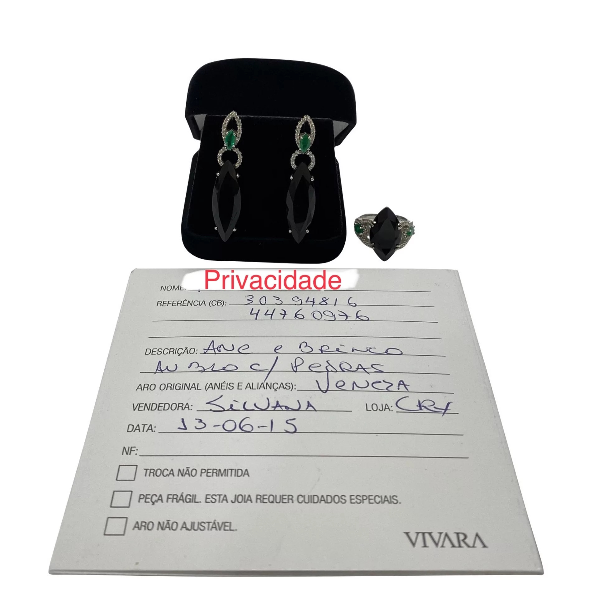 Conjunto Vivara Anel e Par de Brincos - Veneza
