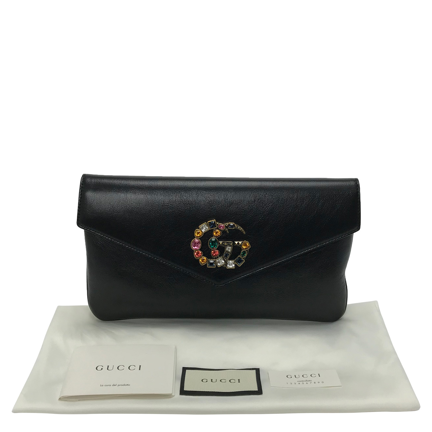Clutch Gucci Envelope GG Preta