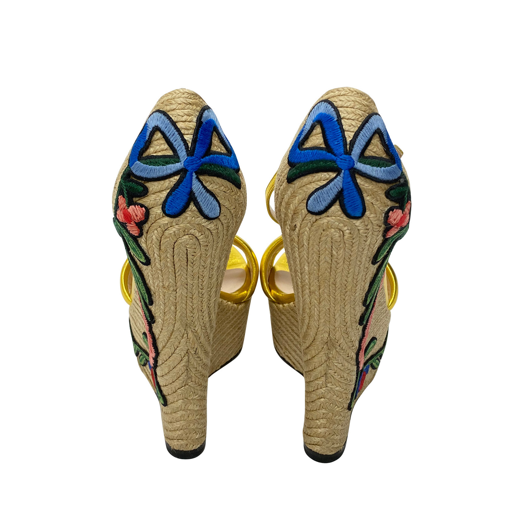 Sandália Gucci Anabela Dourada