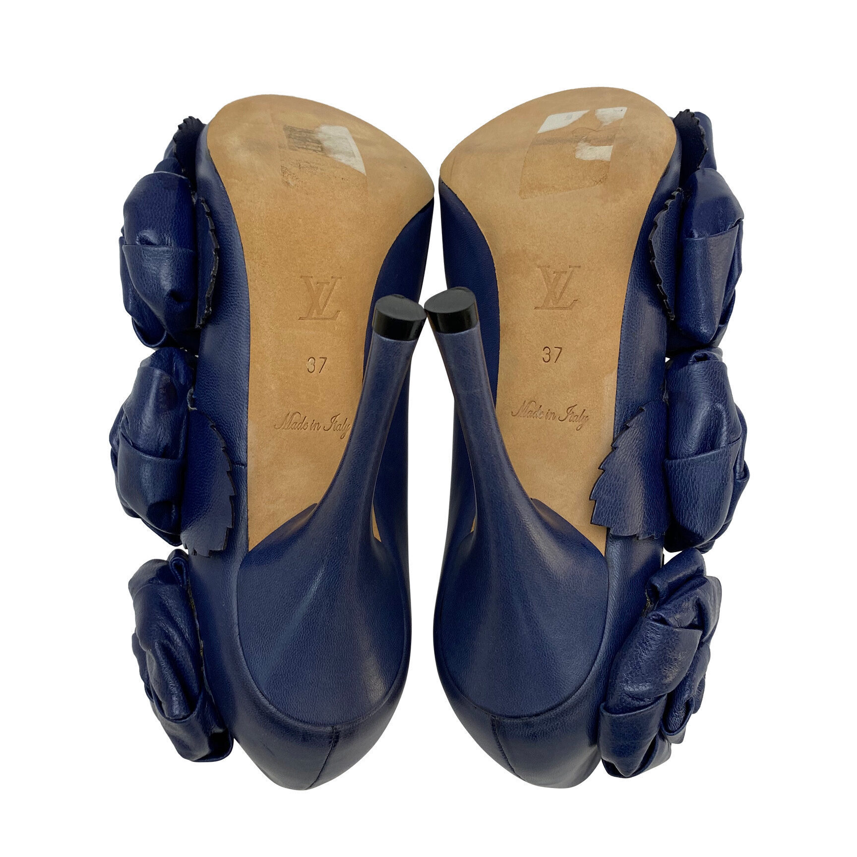 Scarpin Louis Vuitton Couro Marinho