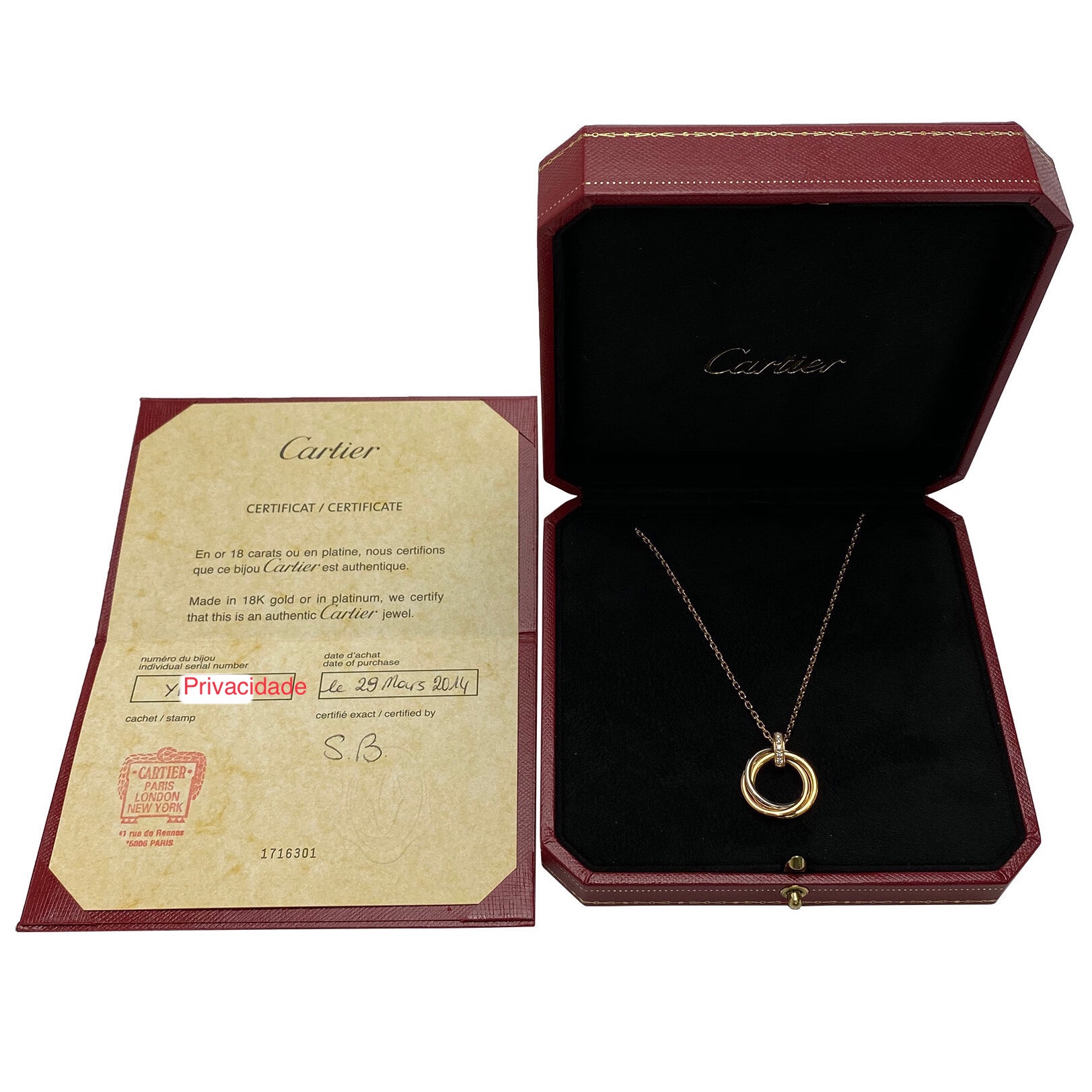 Colar Cartier Trinity