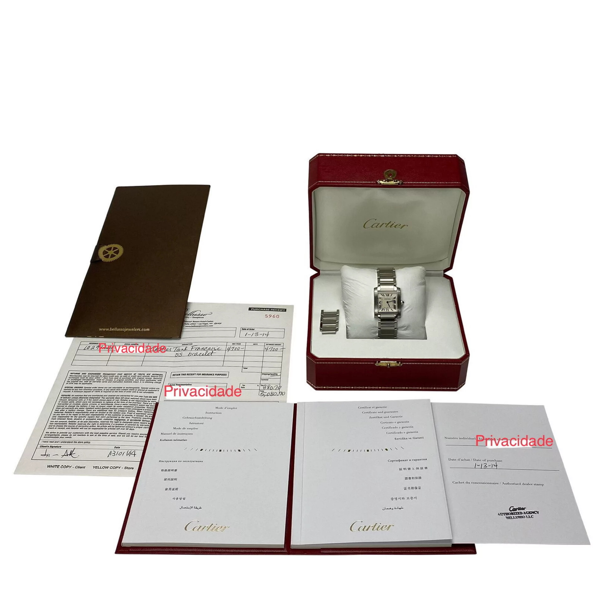 Relógio Tank Cartier Française - Pequeno