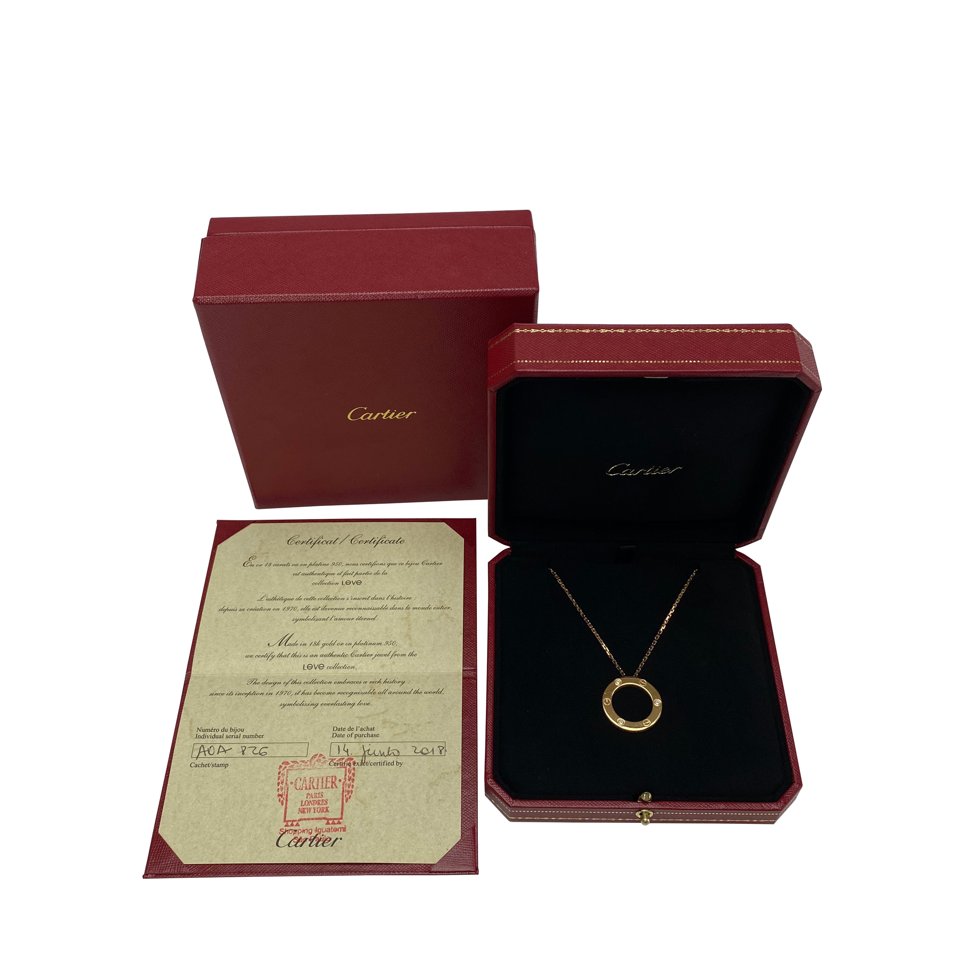 Colar Cartier Love 3 Diamantes