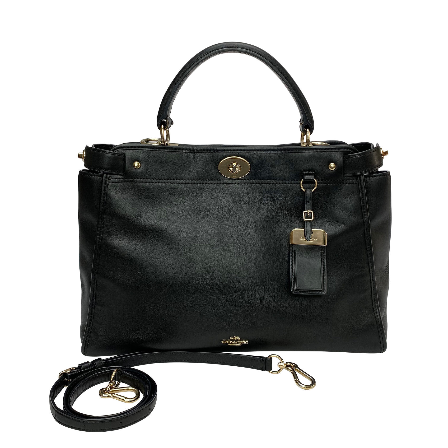 Bolsa Coach Couro Preta