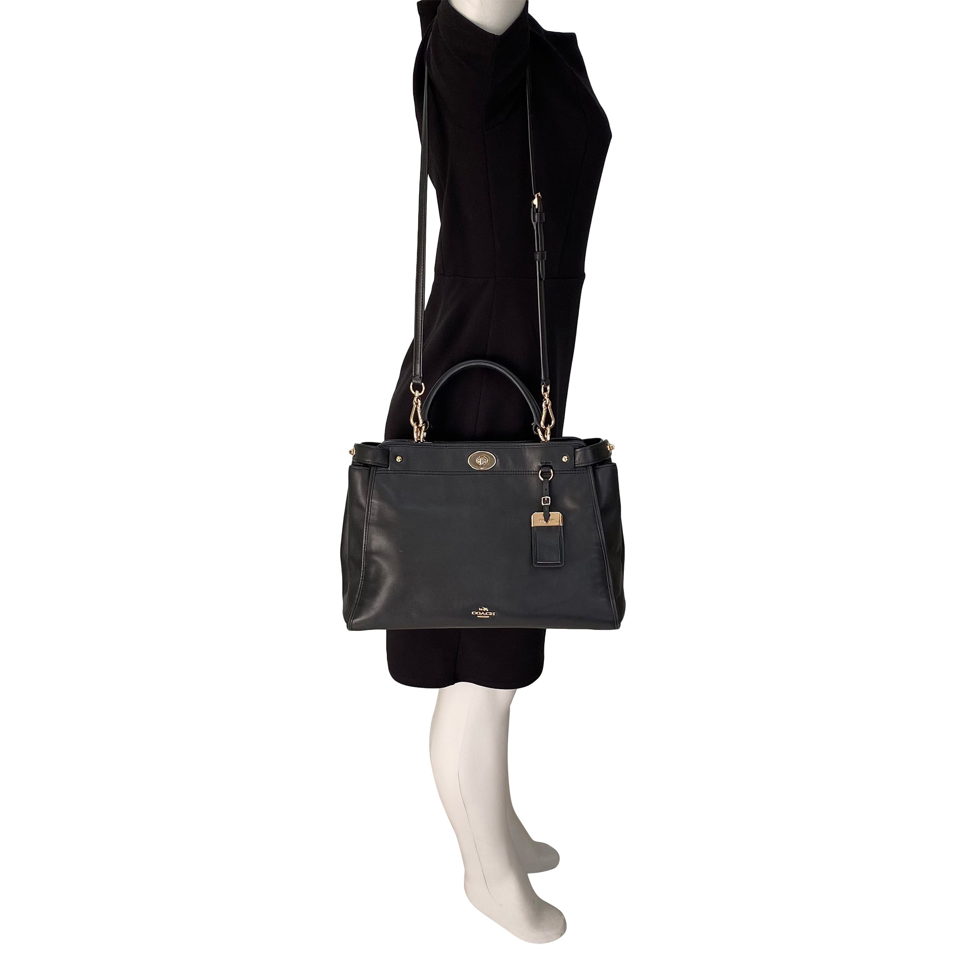 Bolsa Coach Couro Preta