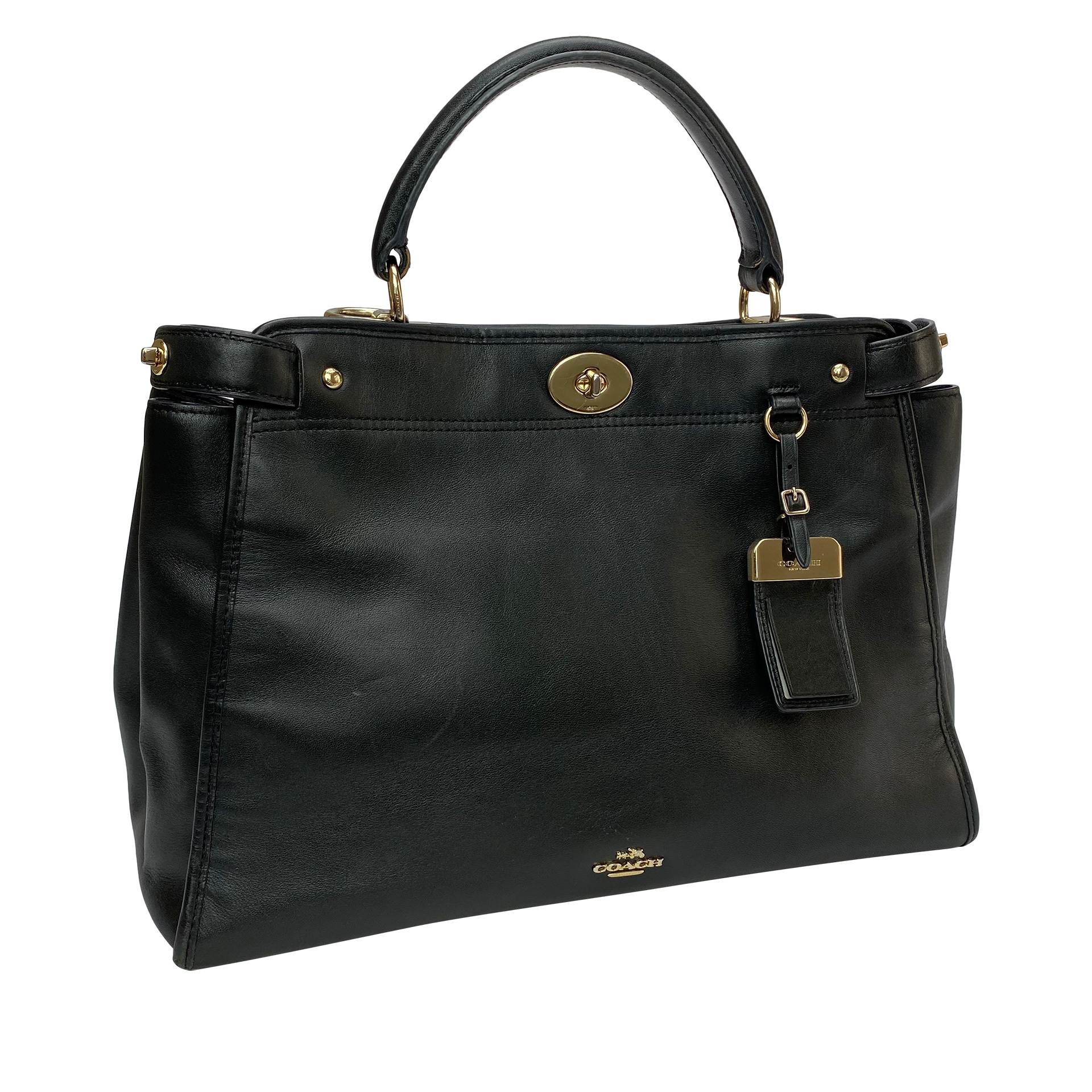 Bolsa Coach Couro Preta