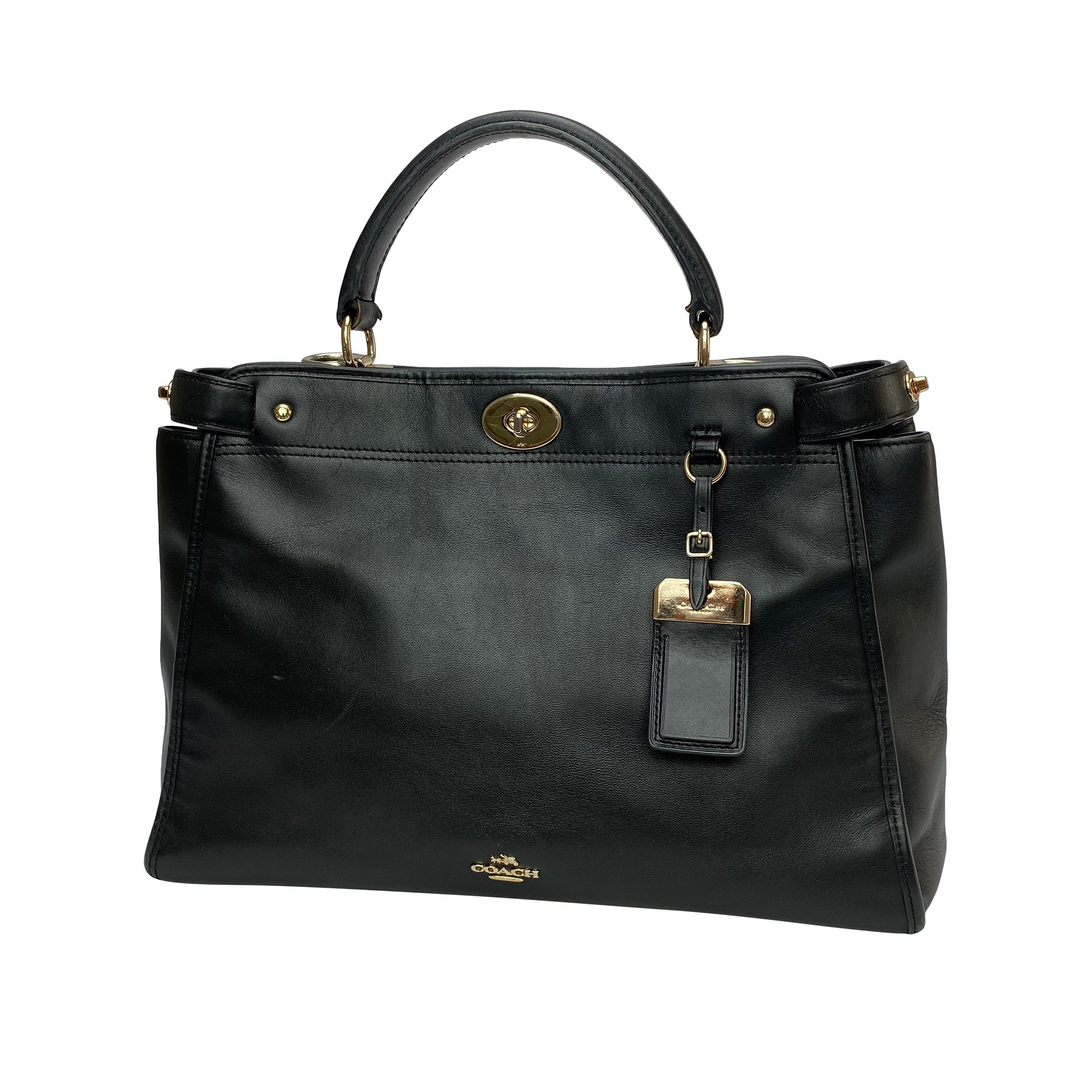Bolsa Coach Couro Preta