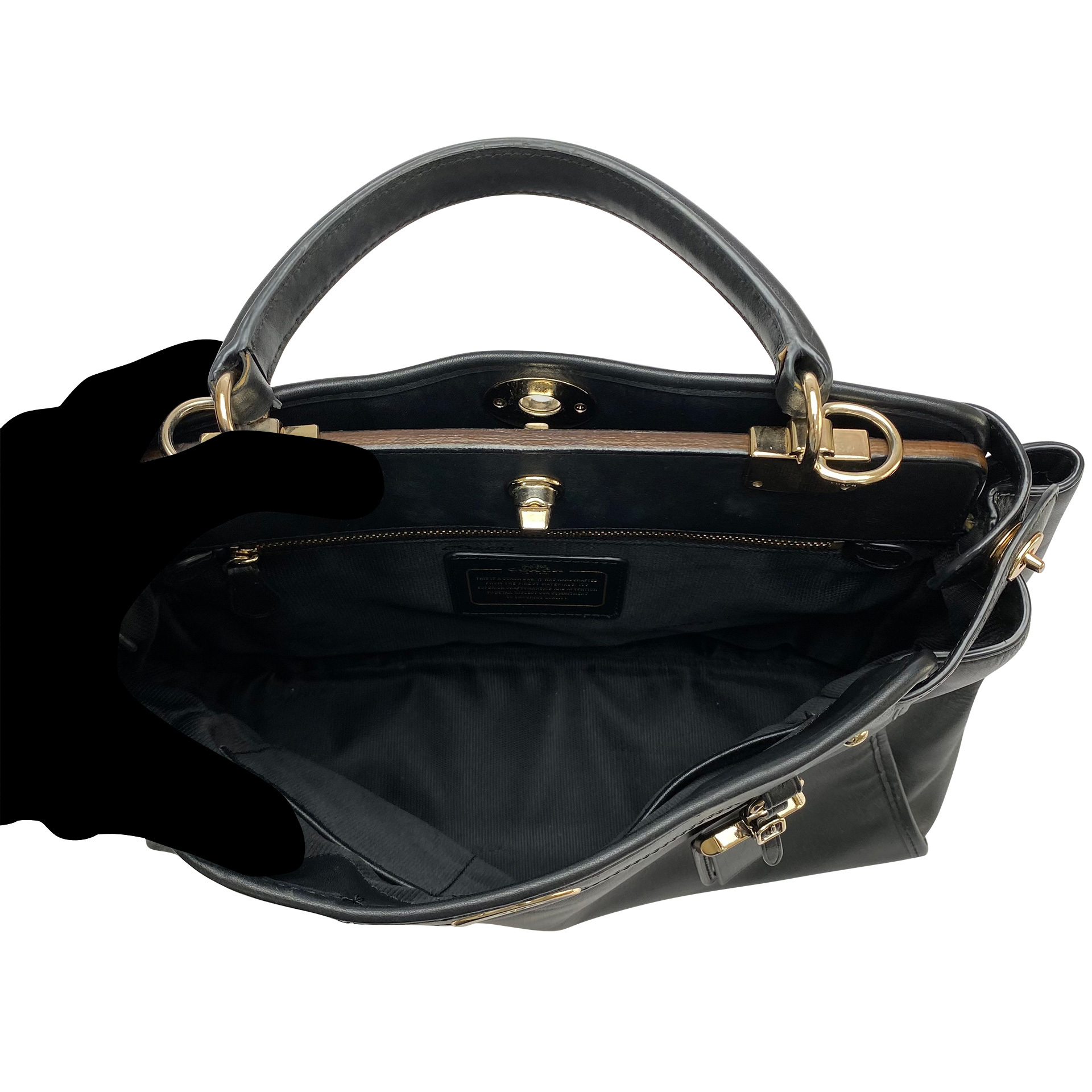 Bolsa Coach Couro Preta
