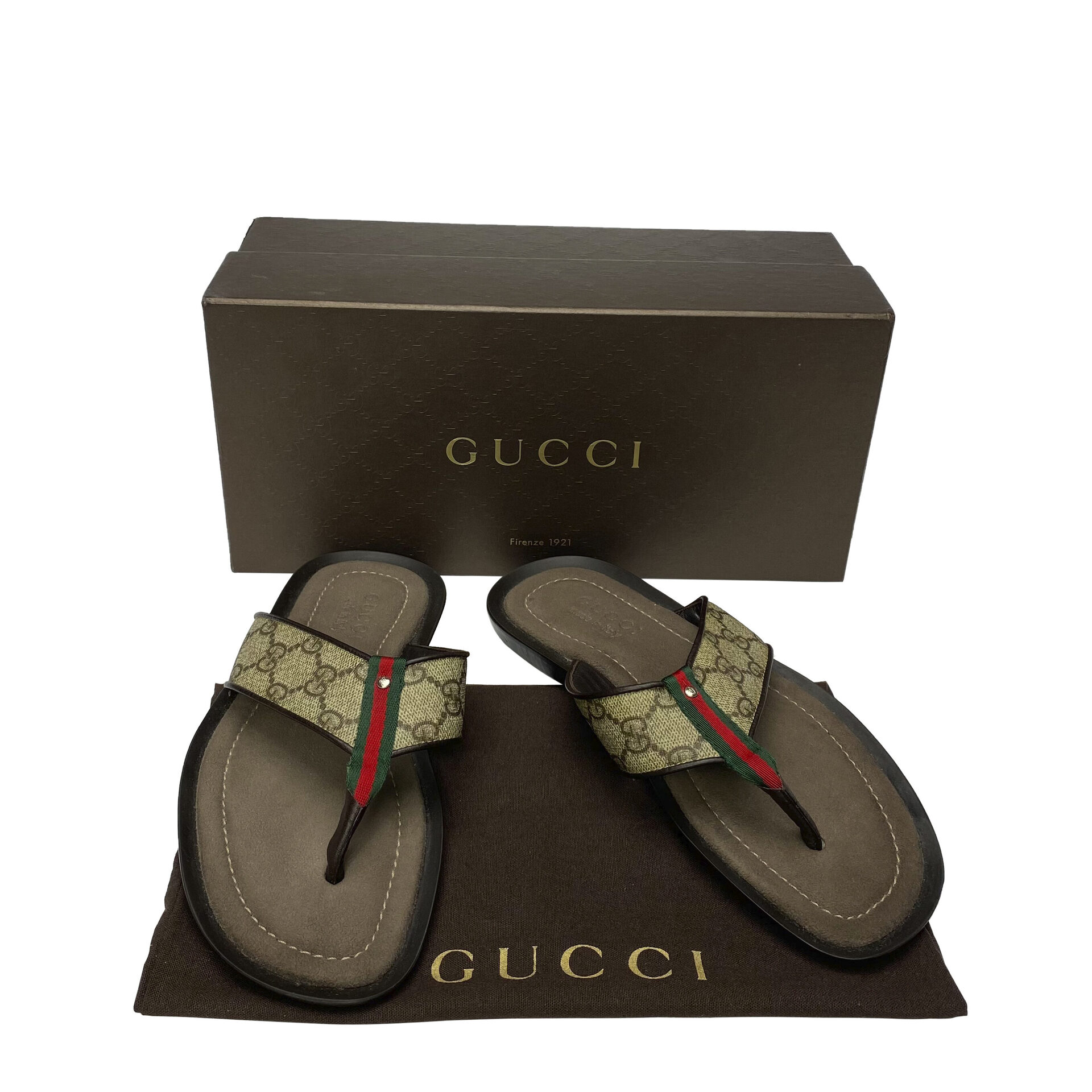 Chinelo Gucci Web Detail Thong Canvas Masculino
