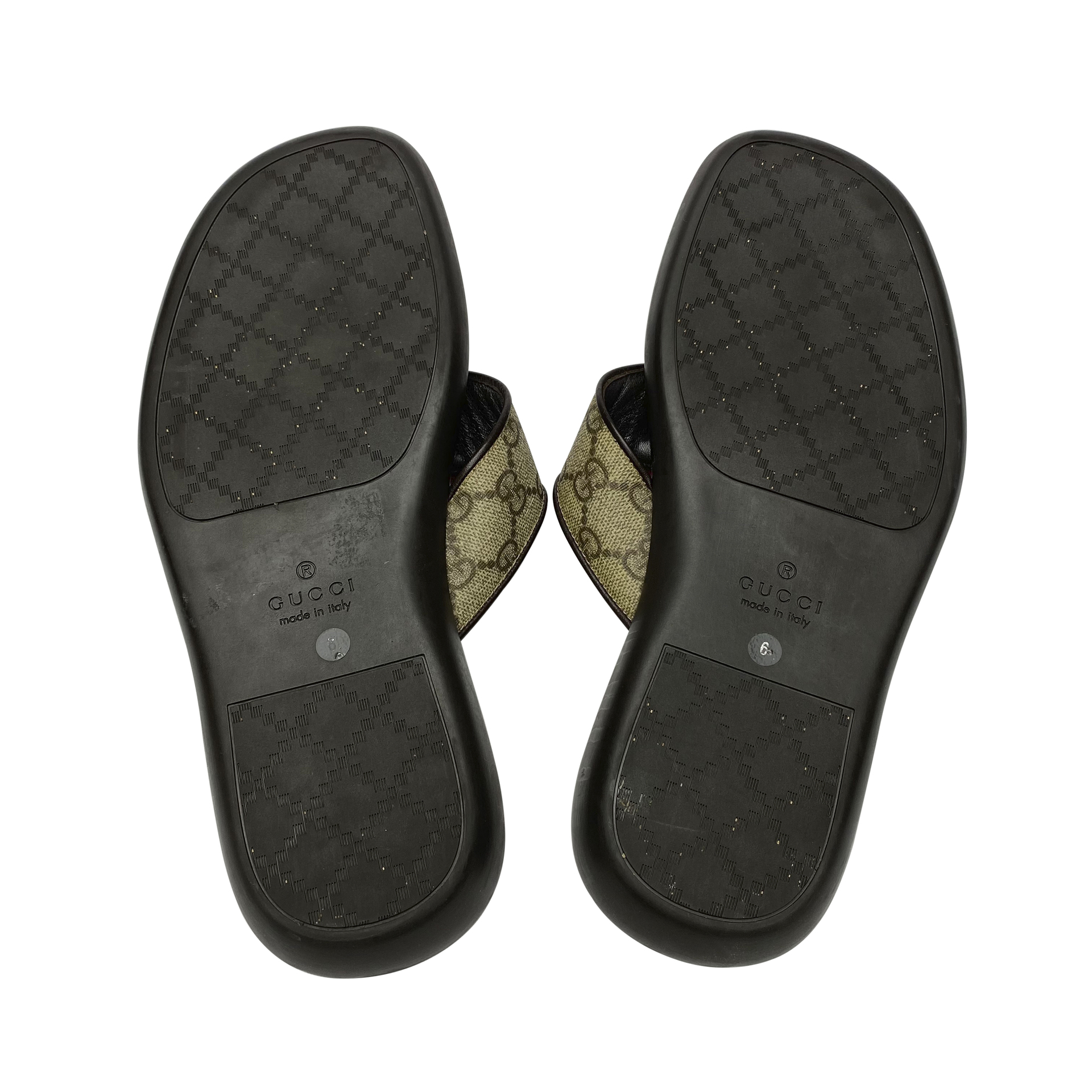 Chinelo Gucci Web Detail Thong Canvas Masculino