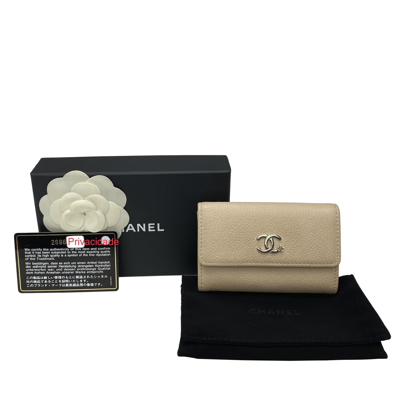 Porta-cartão Chanel Couro