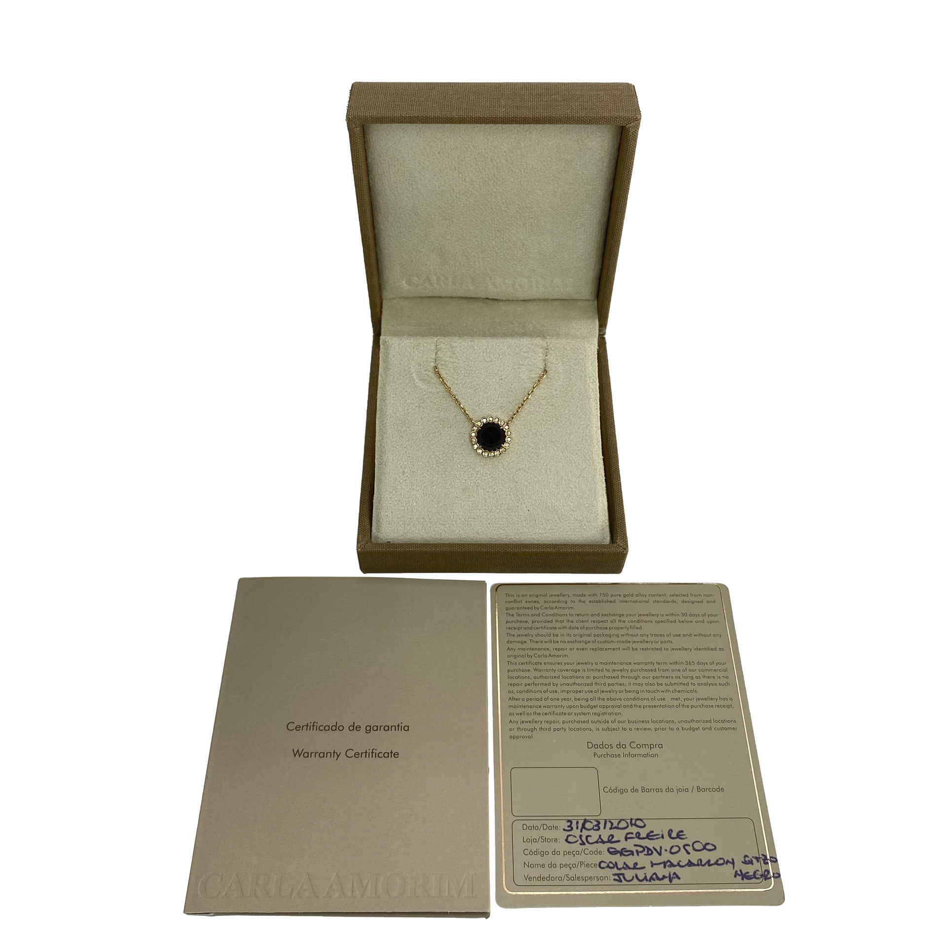 Colar Carla Amorim Macaron Quartzo Negro