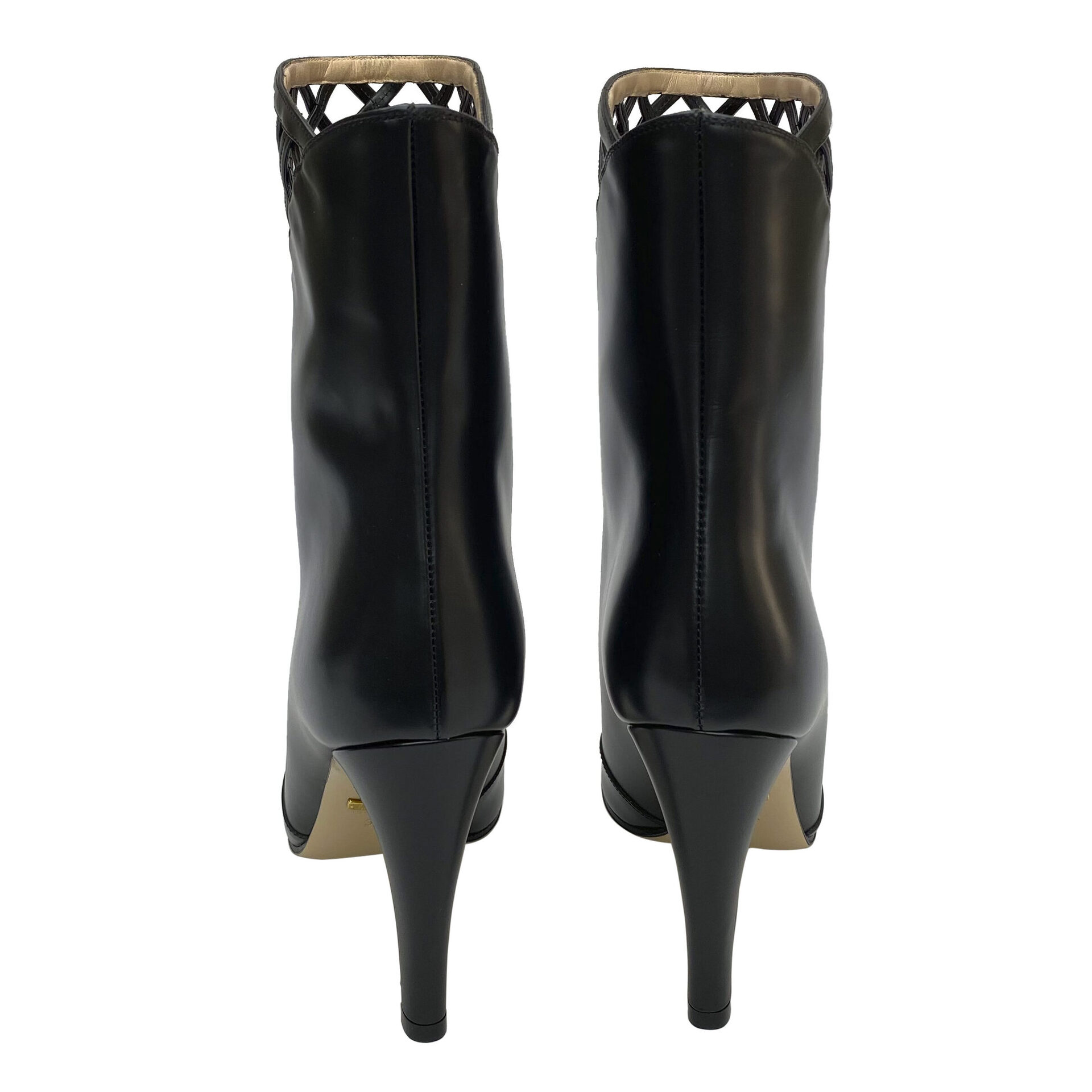 Bota Gucci Couro Preta