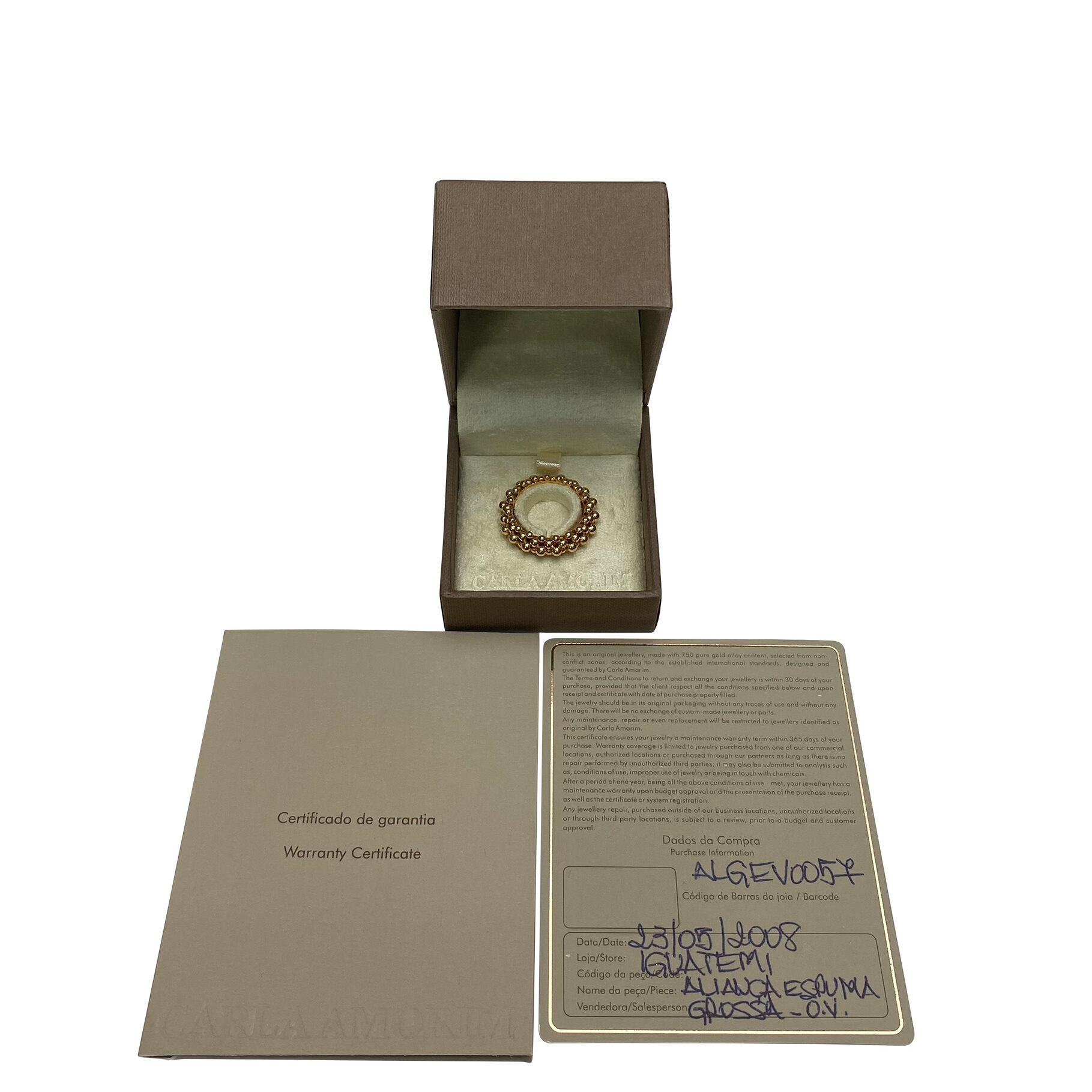 Aliança Carla Amorim Espuma do Mar Grossa