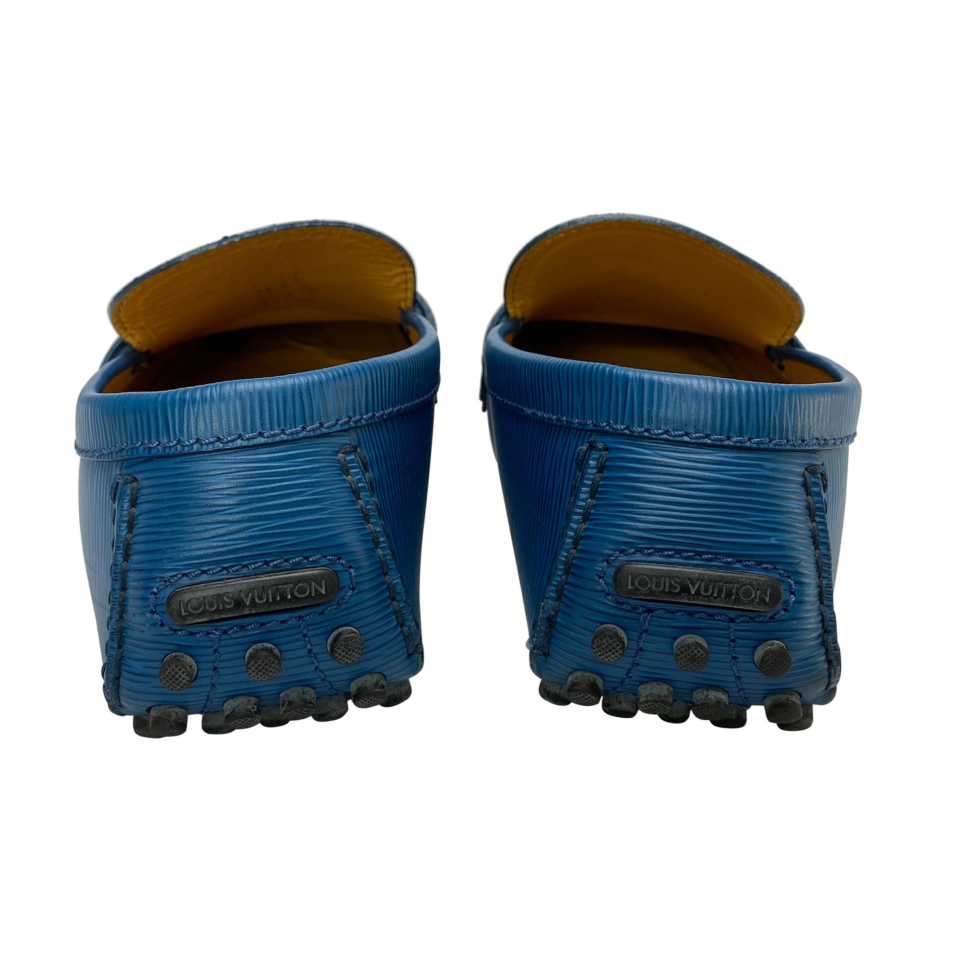Mocassim Louis Vuitton Couro Epi Azul