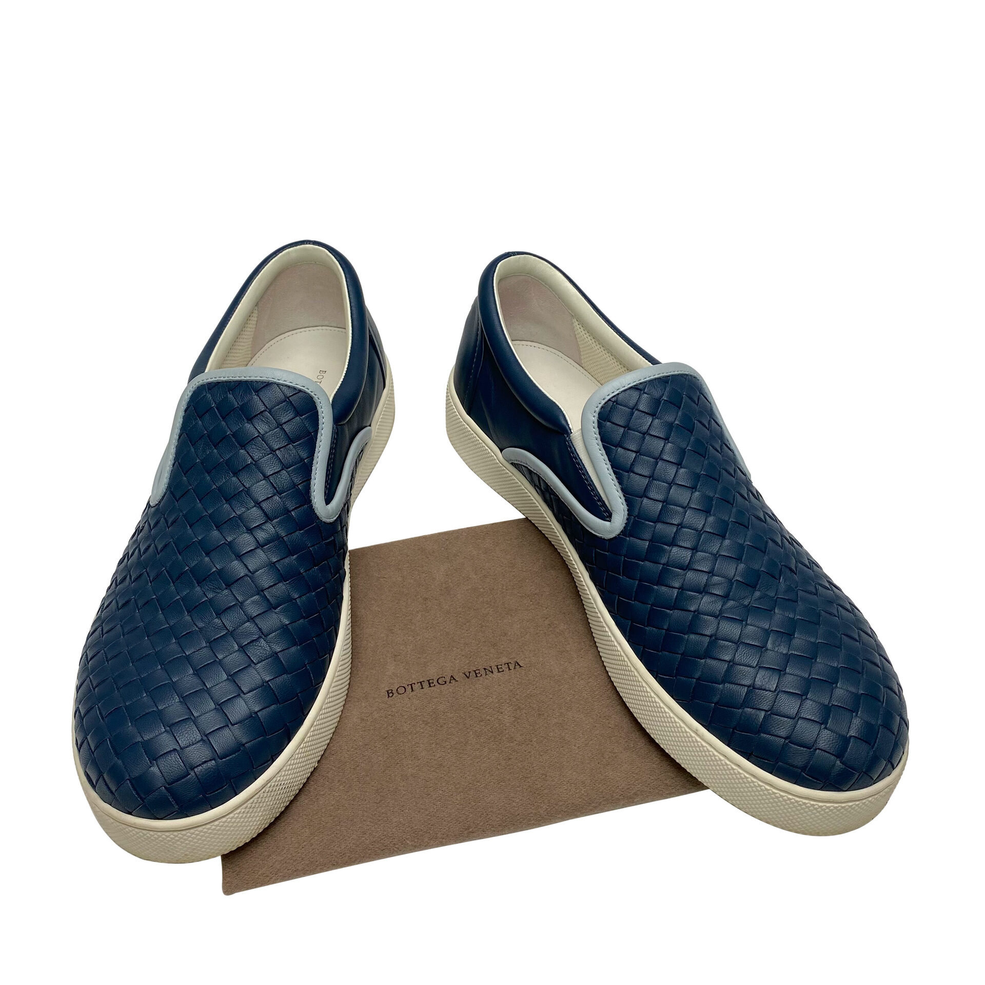 Tênis Bottega Veneta Intrecciato Azul Marinho