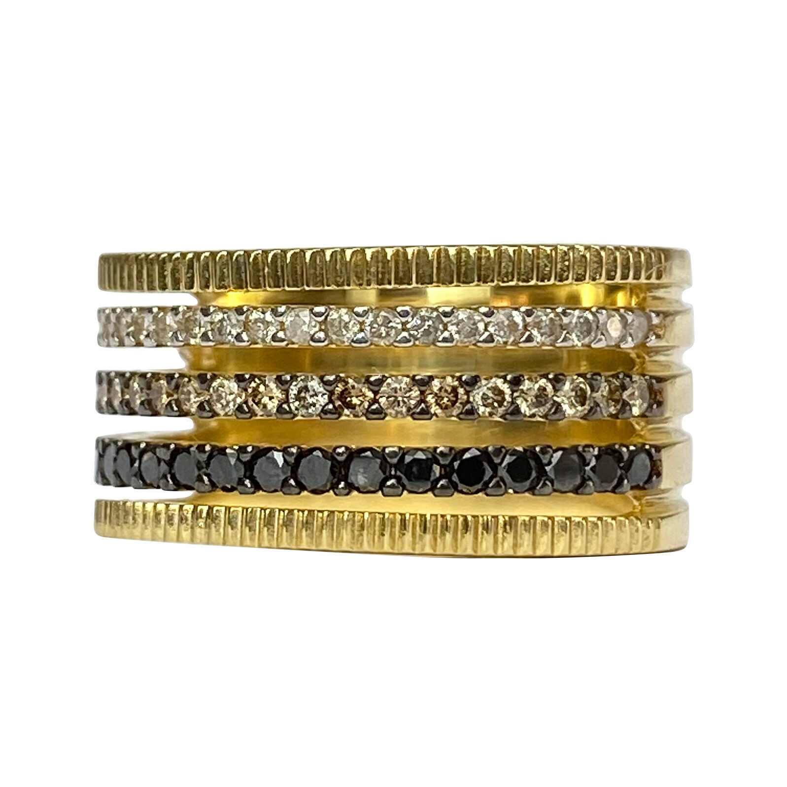 Anel Vivara Ouro Amarelo e Diamantes