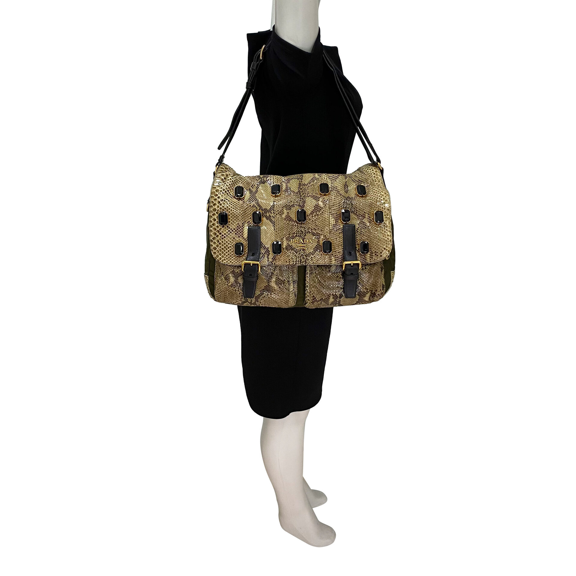 Bolsa Prada Vintage Python Jeweled