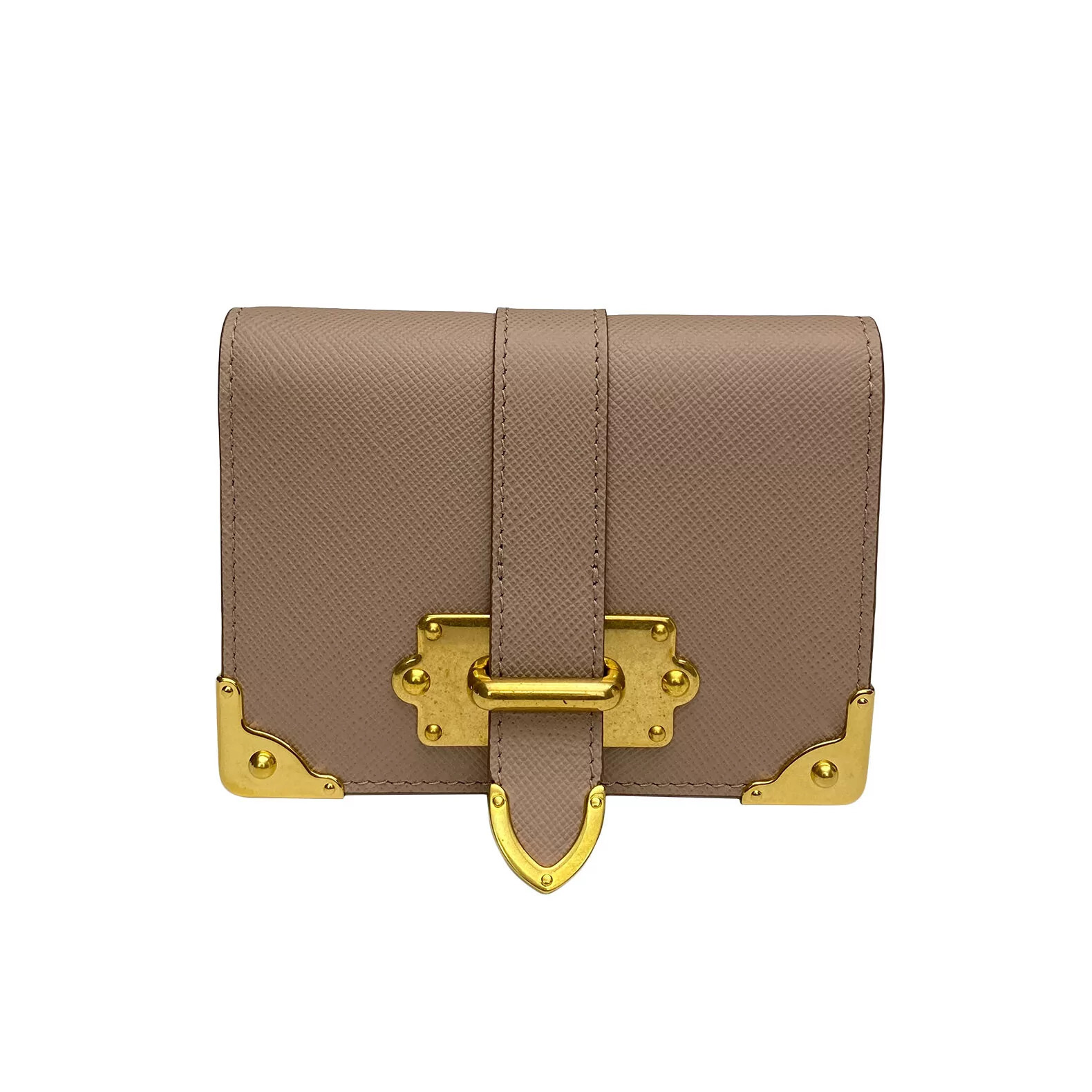 Carteira Prada Couro Saffiano Nude