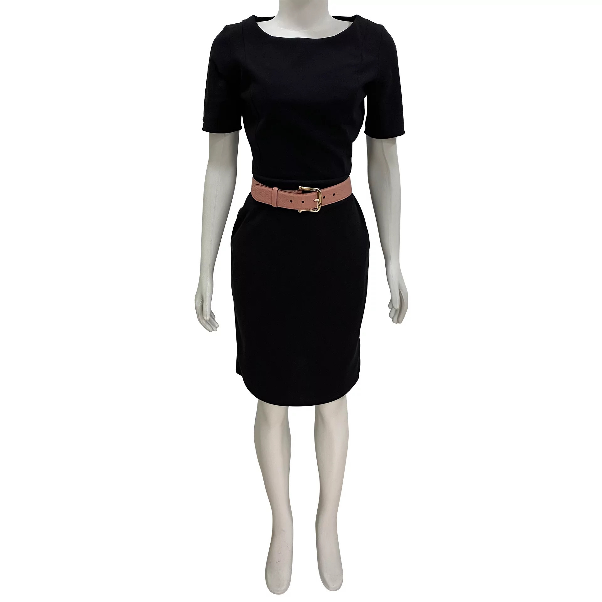 Cinto Gucci Couro Rosa e Fivela Dourada