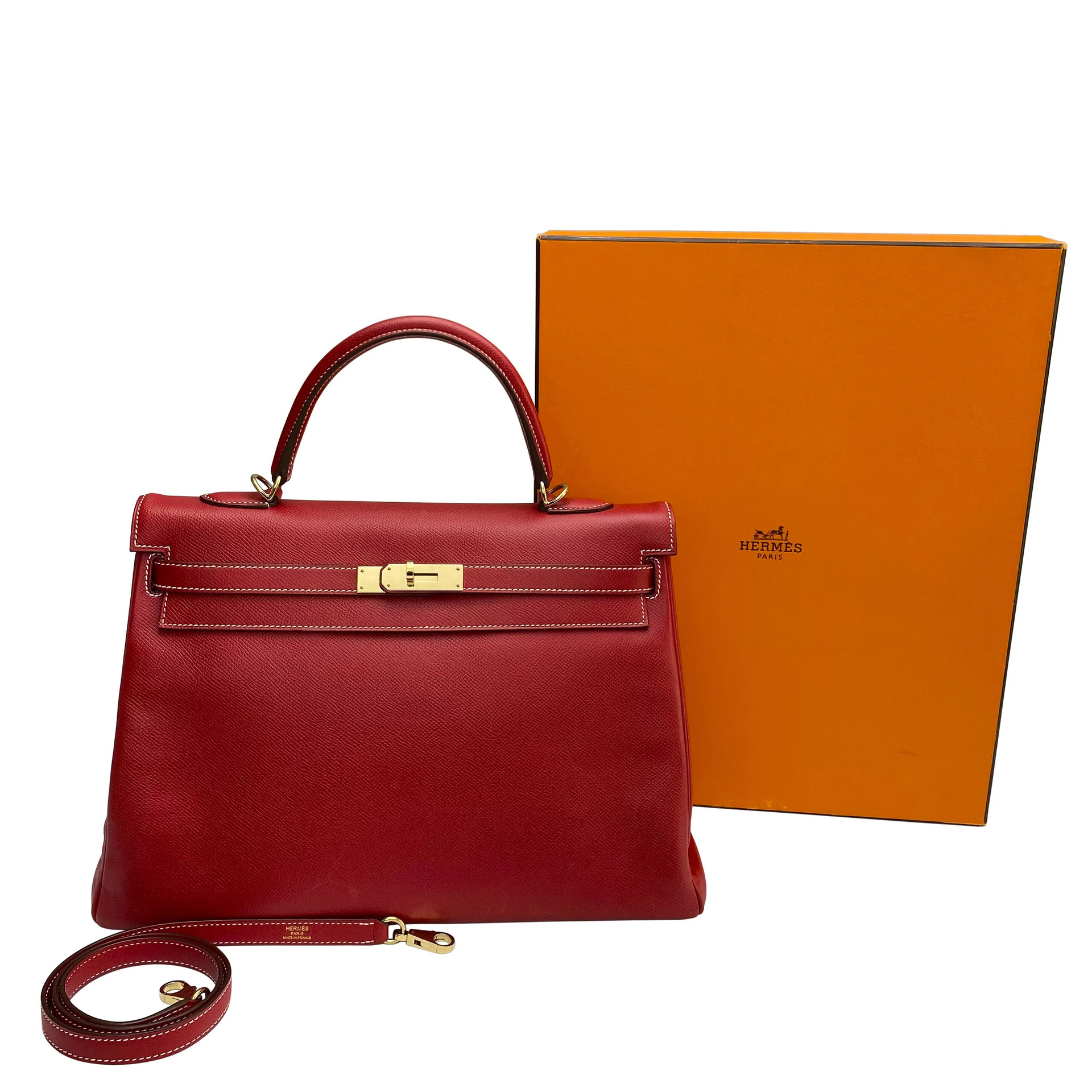 Bolsa Hermès Kelly 35 Couro Vermelho