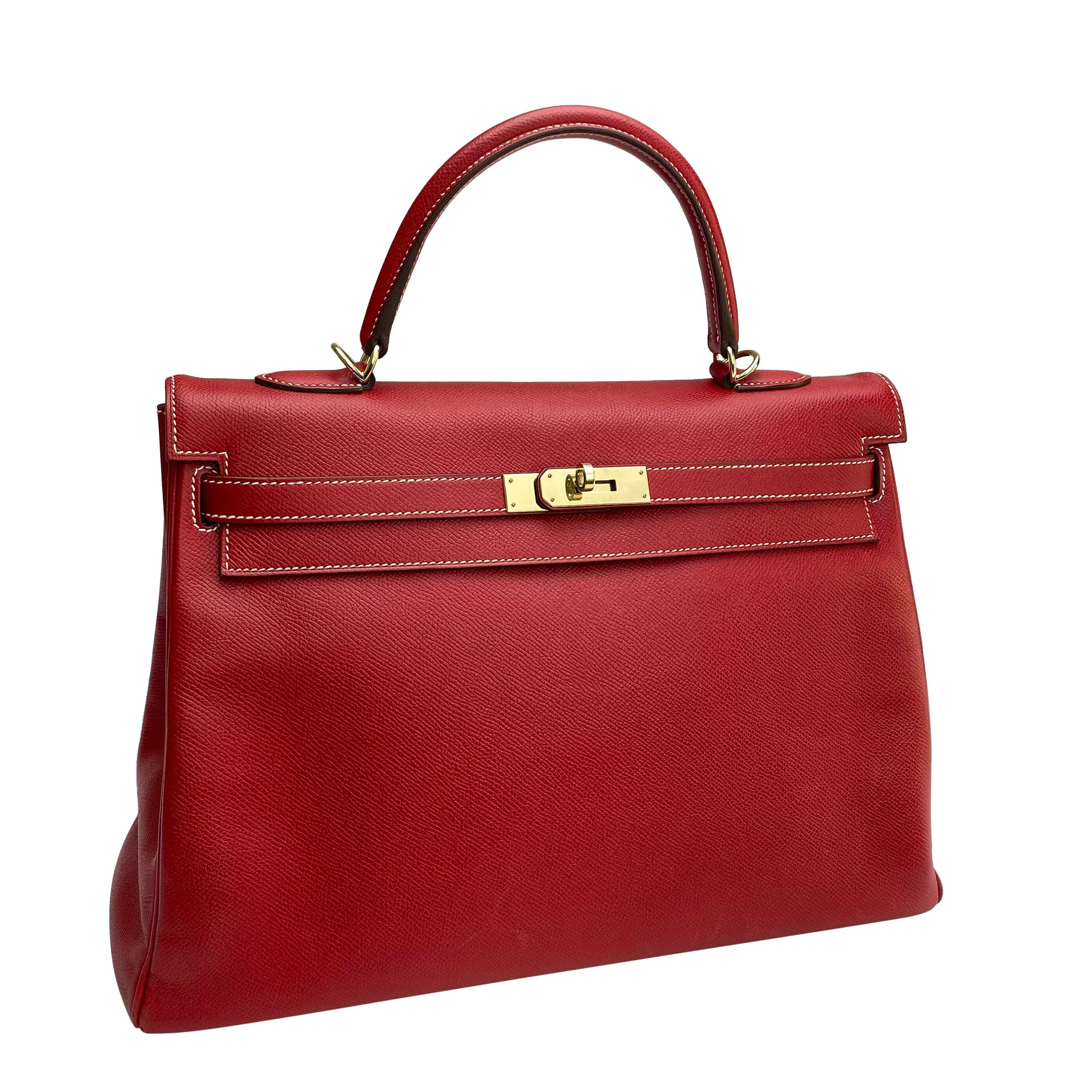 Bolsa Hermès Kelly 35 Couro Vermelho