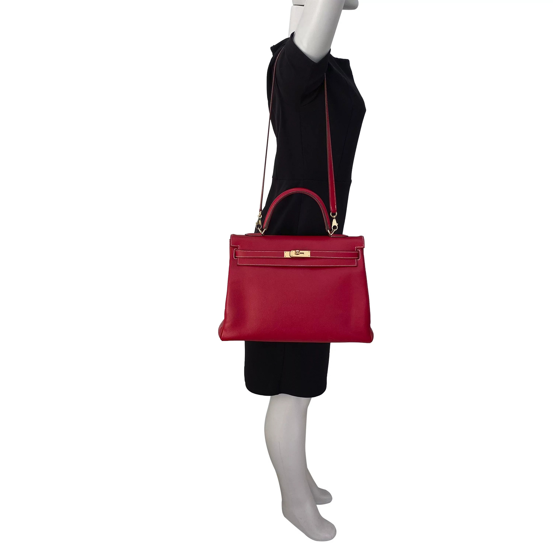Bolsa Hermès Kelly 35 Couro Vermelho