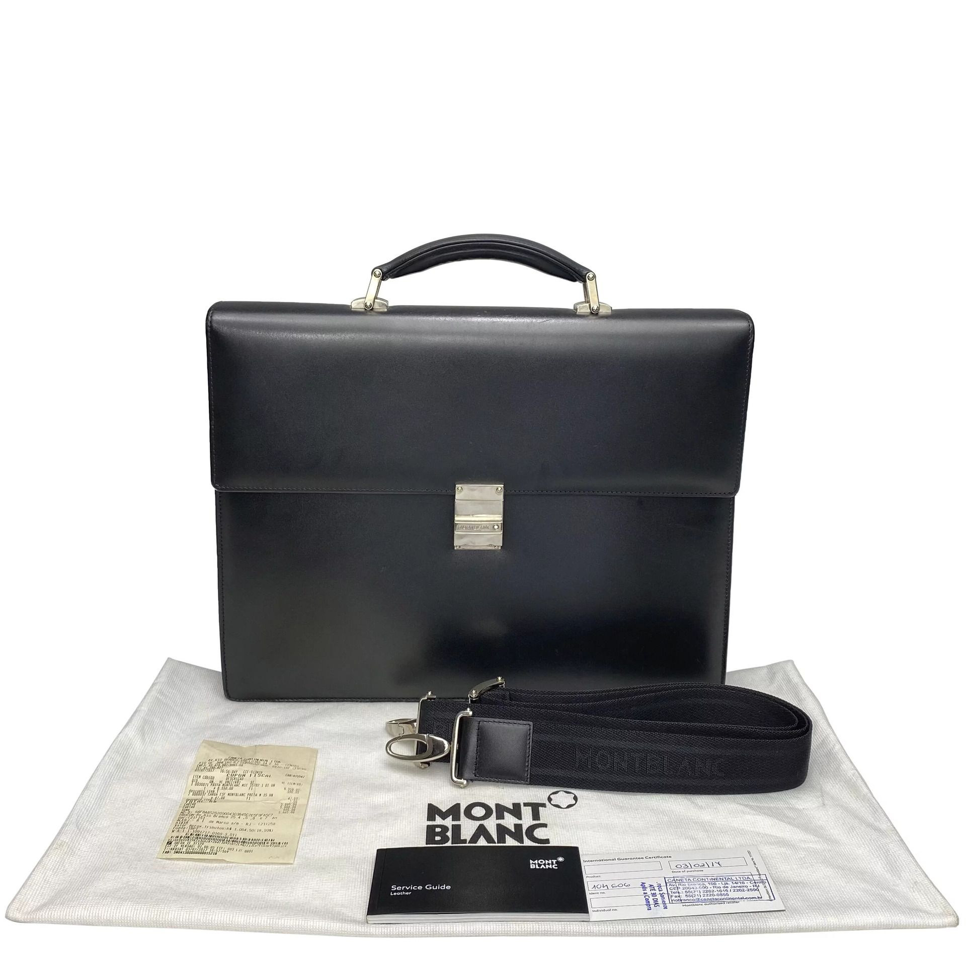 Pasta Executiva Montblanc Meisterstück Masculina Couro Preto