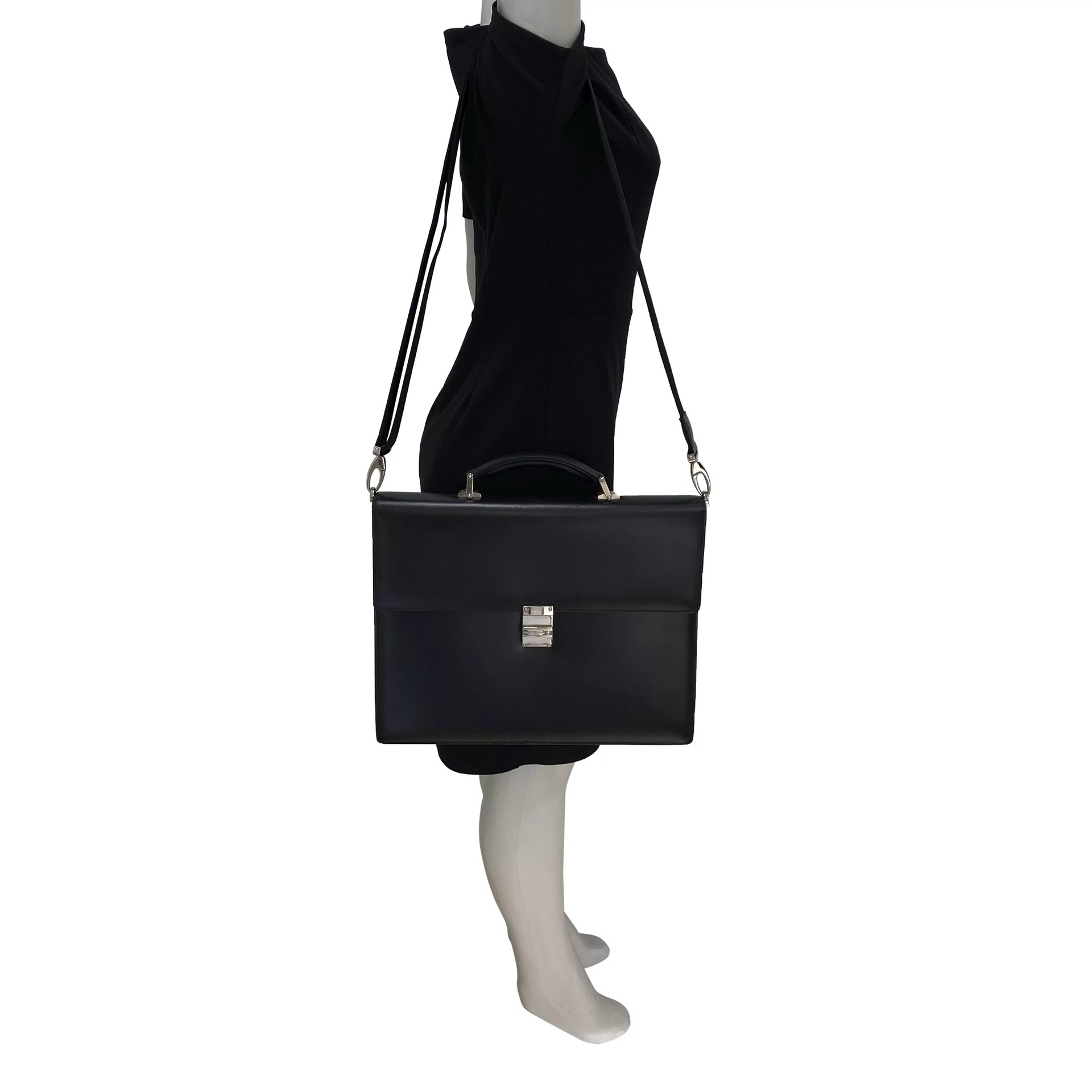 Pasta Executiva Montblanc Meisterstück Masculina Couro Preto