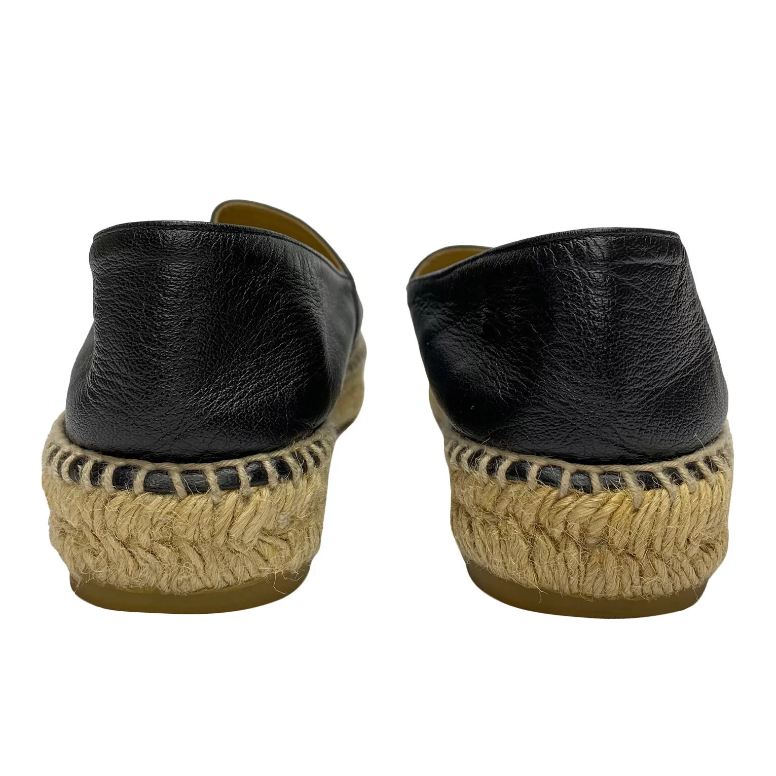 Espadrille Chanel CC Couro Preto