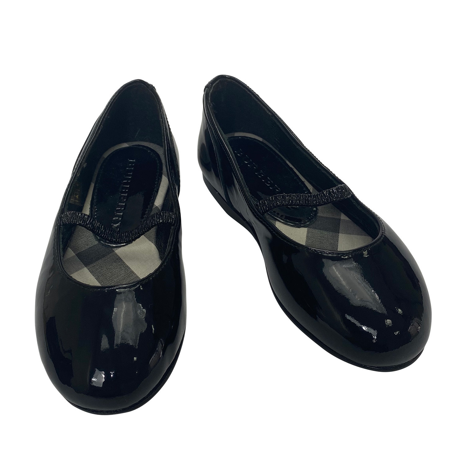 Sapatilha Burberry Infantil Couro Verniz Preto