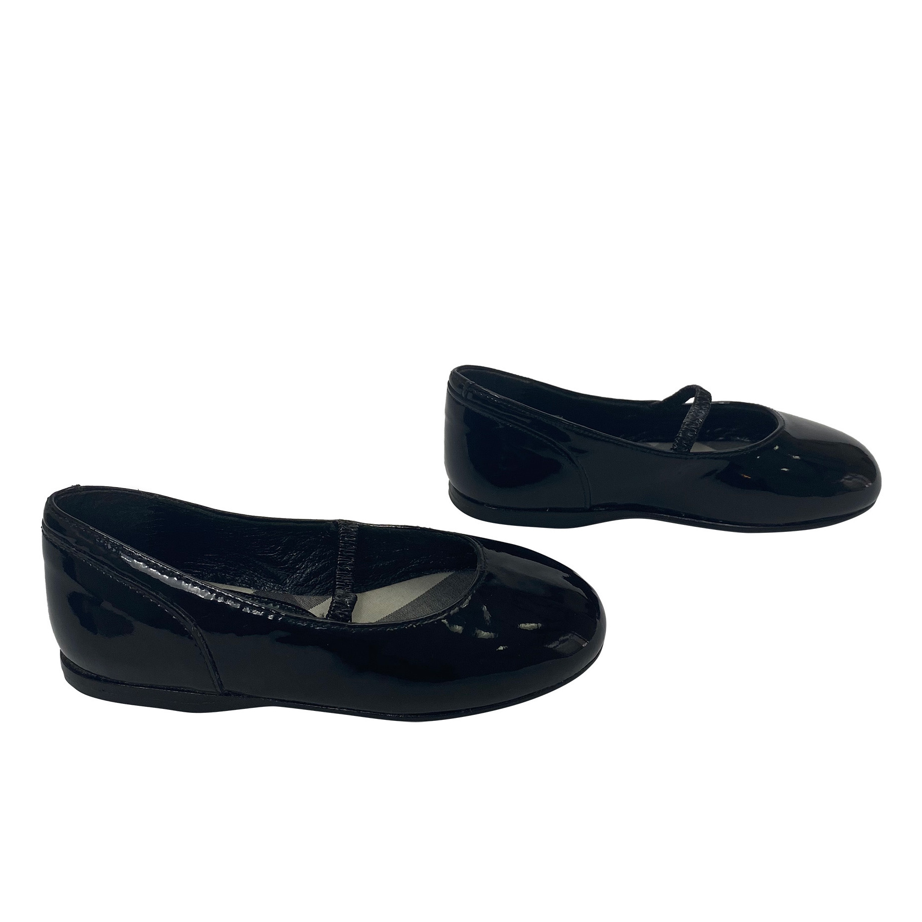 Sapatilha Burberry Infantil Couro Verniz Preto