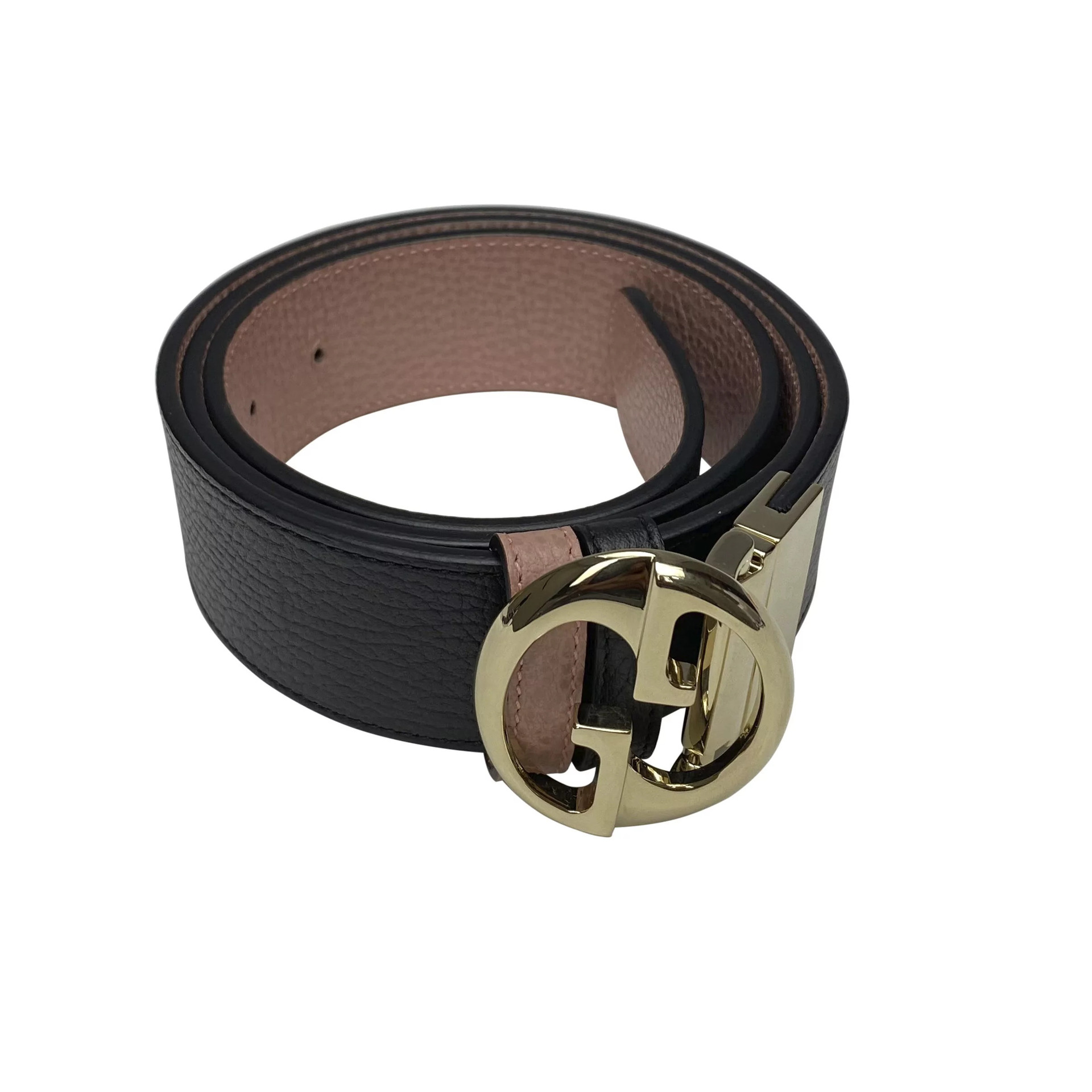 Cinto Gucci Reversível Rosa e Preto