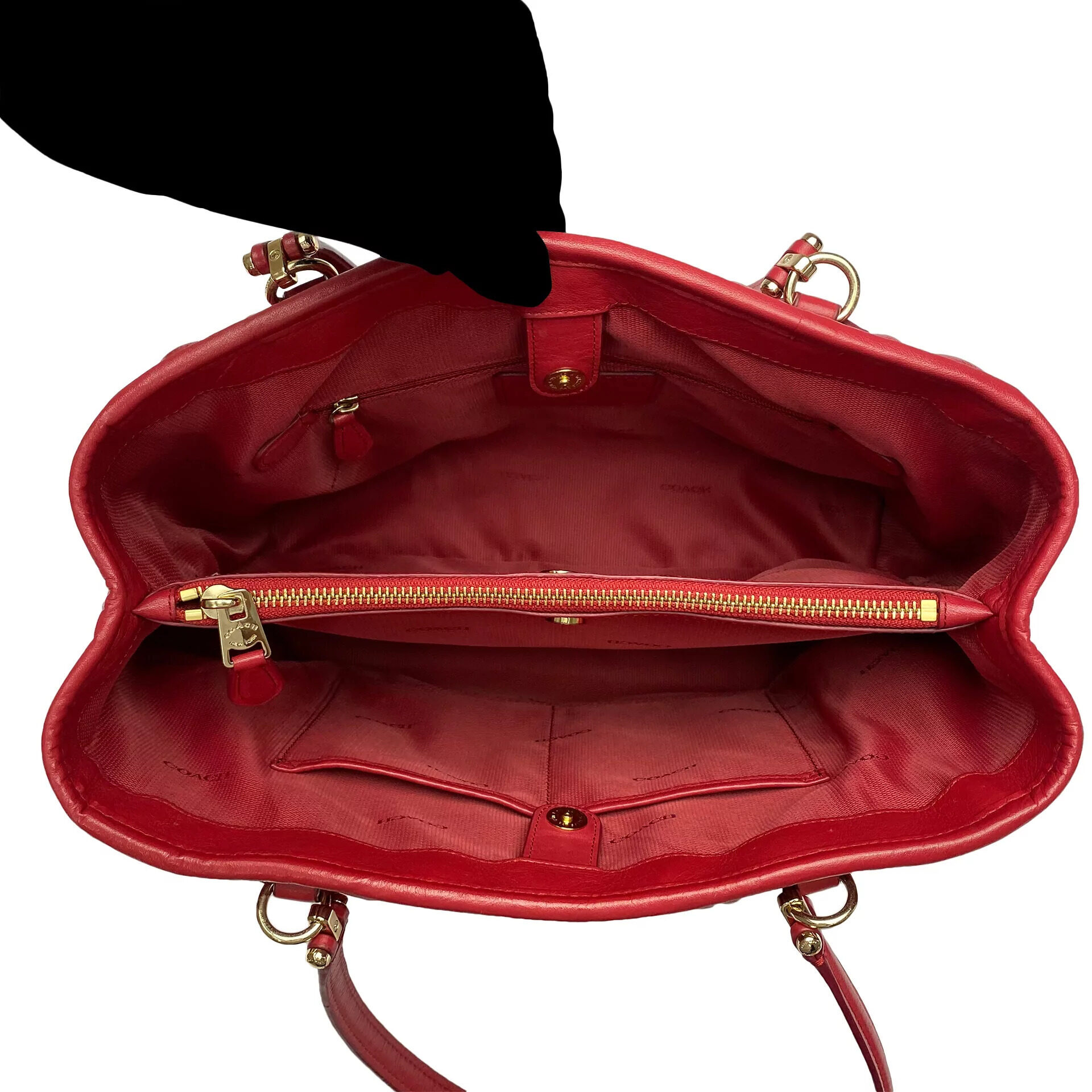 Bolsa Coach Couro Vermelho