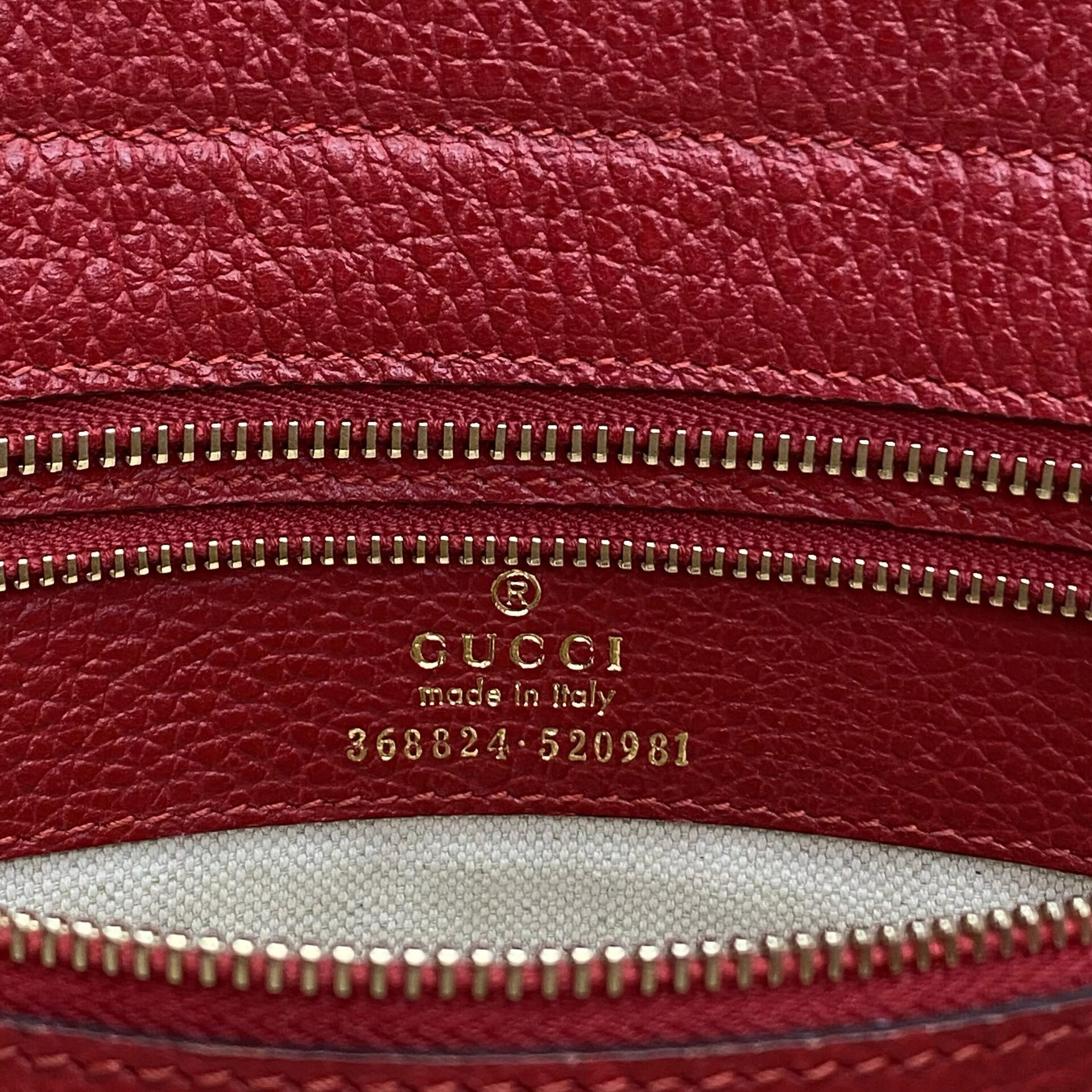 Bolsa Gucci Swing Tote Couro Vermelha