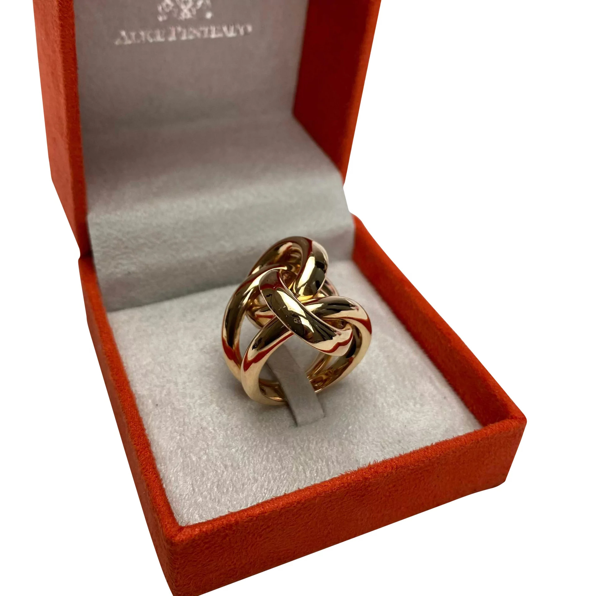 Anel Alice Penteado - Nó Ouro Rose